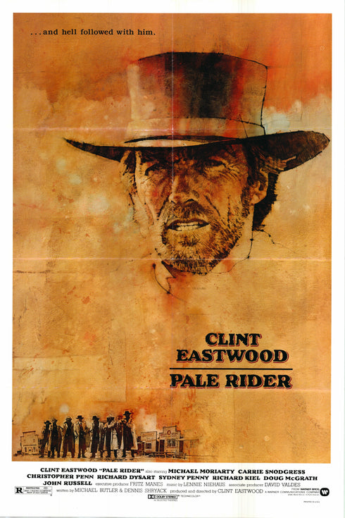 pale rider 1985 one sheet poster folded